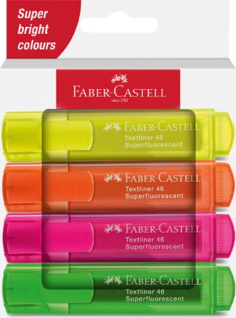 Poza cu TEXTMARKER SET 4 CARTON SUPERFLUORESCENT 1546 2024 FABER-CASTELL