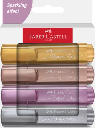 Poza cu TEXTMARKER SET 4 METALIZAT CUTIE CARTON 2024 FABER-CASTELL