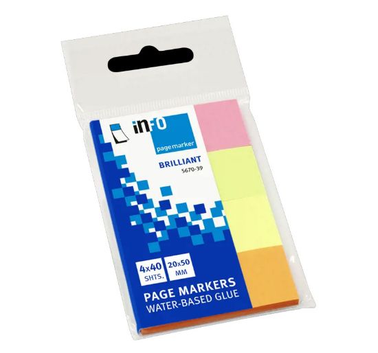 Poza cu INDEX ADEZIV HARTIE 4*20*50MM 40 FILE 4 CULORI NEON INFO NOTES