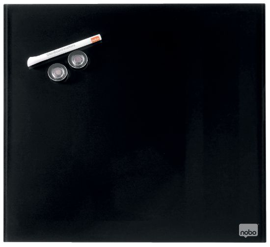 Poza cu TABLA MAGNETICA STICLA 45*45 CM NEAGRA+ACCESORII DIAMOND NOBO