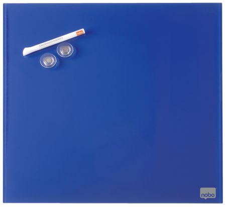 Poza cu TABLA MAGNETICA STICLA 45*45 CM ALBASTRA+ACCESORII DIAMOND NOBO