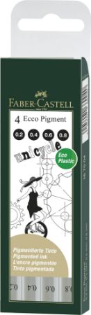 Poza cu LINER ECO PIGMENT SET 4 BUC NOU FABER-CASTELL