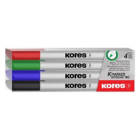 Poza cu MARKER WHITEBOARD SET 4 SLIM KORES