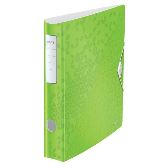 Poza cu BIBLIORAFT PLASTIFIAT 5CM 180GRADE VERDE ACTIVE WOW LEITZ