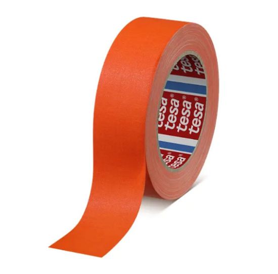 Poza cu BANDA ADEZIVA TEXTILA PORTOCALIU NEON 25M*25MM TESA