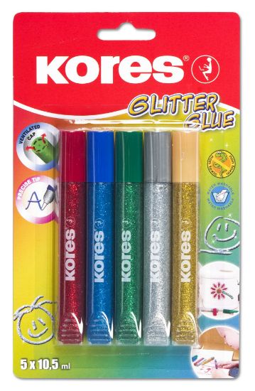 Poza cu LIPICI LICHID GLITTER 5 CULORI*10.5ML KORES