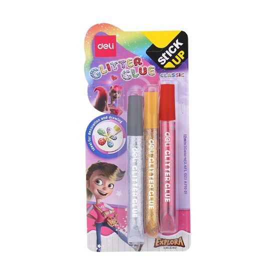 Poza cu LIPICI LICHID GLITTER CLASIC 3 CULORI*12ML DELI