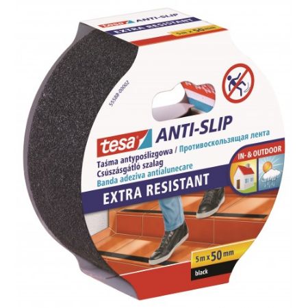 Poza cu BANDA ADEZIVA ANTIALUNECARE NEAGRA 5M*50MM TESA