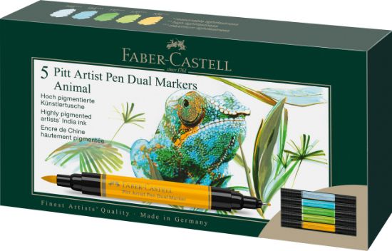 Poza cu PITT ARTIST PEN DUAL MARKER SET 5 BUC ANIMALS FABER-CASTELL