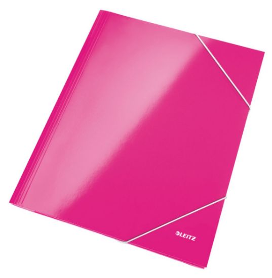 Poza cu MAPA CARTON CU ELASTIC ROZ METALIZAT WOW LEITZ