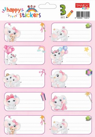 Poza cu ETICHETE SCOLARE 30/SET ELEFANTI TLS-736 TANEX