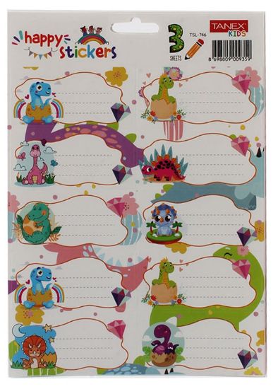 Poza cu ETICHETE SCOLARE 30/SET DINO TLS-746 TANEX