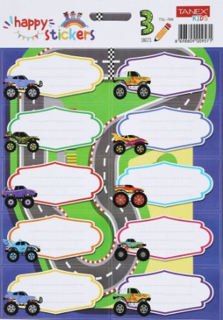 Poza cu ETICHETE SCOLARE 30/SET MONSTER TRUCKS TLS-768 TANEX