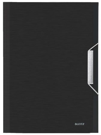 Poza cu MAPA PLASTIC 6 COMPARTIMENTE NEGRU-SATIN TIP PROIECT STYLE LEITZ