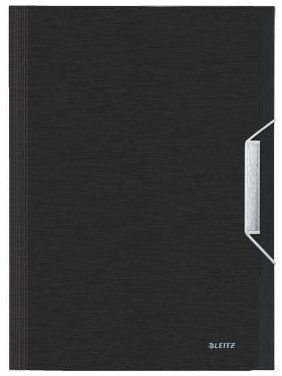 Poza cu MAPA PLASTIC 6 COMPARTIMENTE NEGRU-SATIN TIP PROIECT STYLE LEITZ