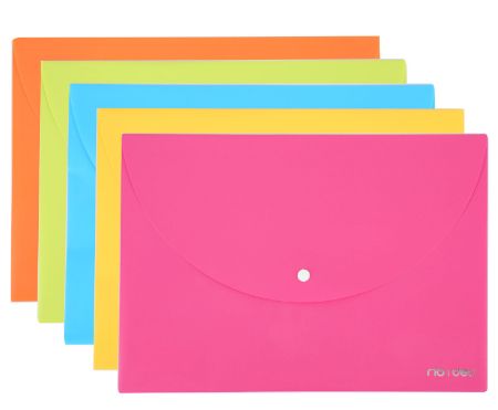 Poza cu MAPA PLASTIC CU BUTON A4 DIV. CULORI NEON DELI