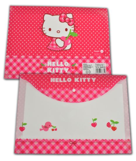 Poza cu MAPA PLASTIC CU BUTON A4 HELLO KITTY PIGNA