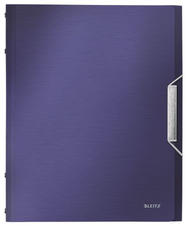 Poza cu MAPA PLASTIC CU ELASTIC 6 COMPARTIMENTE ALBASTRU-VIOLET LEITZ