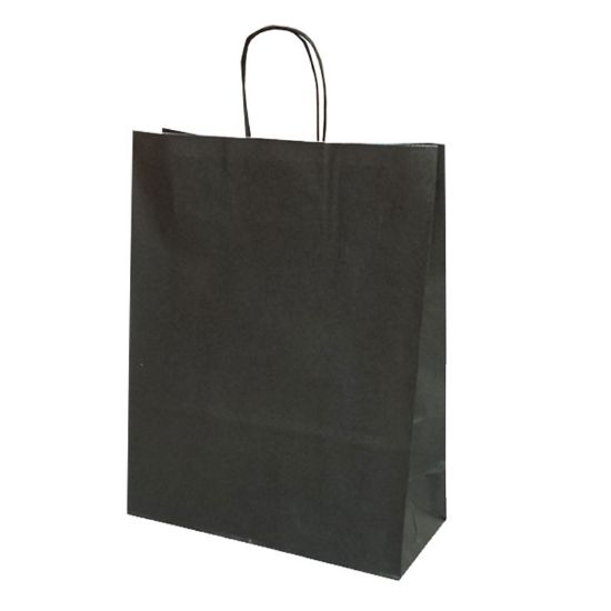 Poza cu PUNGA HARTIE MANER RASUCIT 18 x 8 x 22 CM NEGRU/ALB PAPIROTI