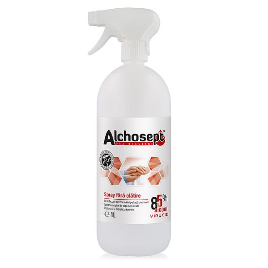 Poza cu DEZINFECTANT MAINI 250ML CU PULVERIZATOR KLINTENSIV ALCHOSEPT (85% ALCOOL)