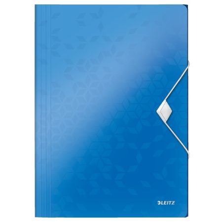 Poza cu MAPA PLASTIC CU ELASTIC ALBASTRU METALIZAT WOW LEITZ