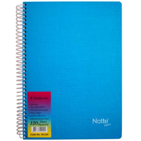 Poza cu CAIET SPIRA A4 120 FILE ARITMETICA 4 SUBIECTE COPERTA CARTONATA NOTTE