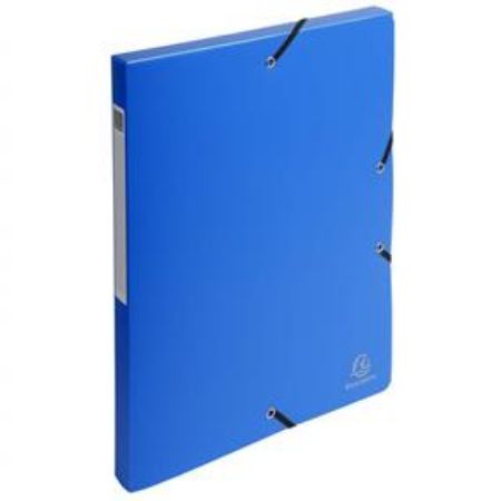 Poza cu MAPA PLASTIC CU ELASTIC SI BURDUF 2.5CM ALBASTRU EXACOMPTA