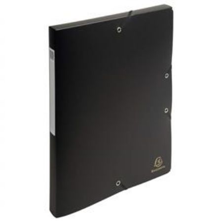 Poza cu MAPA PLASTIC CU ELASTIC SI BURDUF 2.5CM NEGRU EXACOMPTA