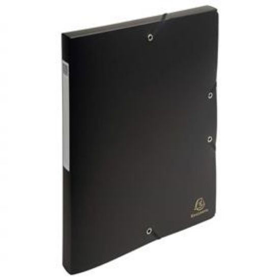Poza cu MAPA PLASTIC CU ELASTIC SI BURDUF 2.5CM NEGRU EXACOMPTA