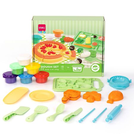 Poza cu SET CREATIV PLASTILINA + 14 ACCESORII PIZZA, PASTA AND VEGGIE PARTY DELI