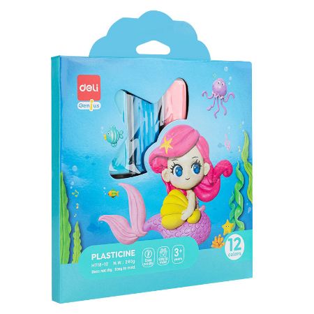 Poza cu PLASTILINA 12 CULORI 240G CUTIE CARTON DELI