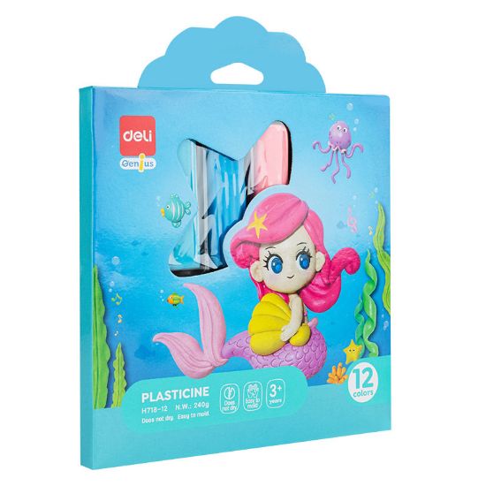 Poza cu PLASTILINA 12 CULORI 240G CUTIE CARTON DELI