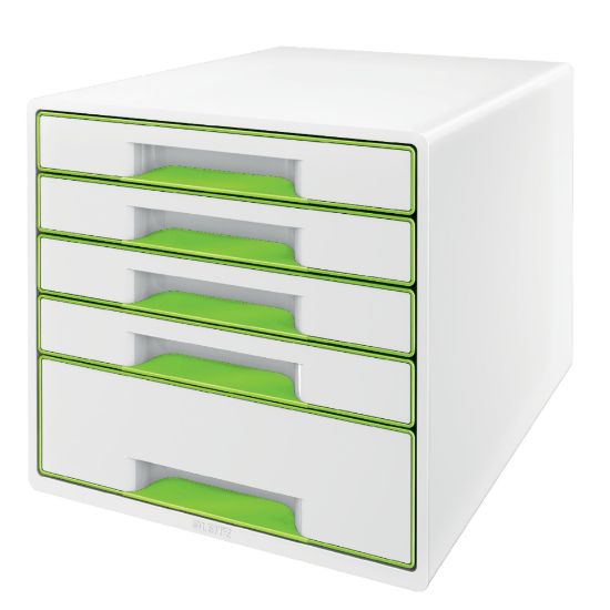 Poza cu CABINET 5 SERTARE ALB/VERDE WOW LEITZ