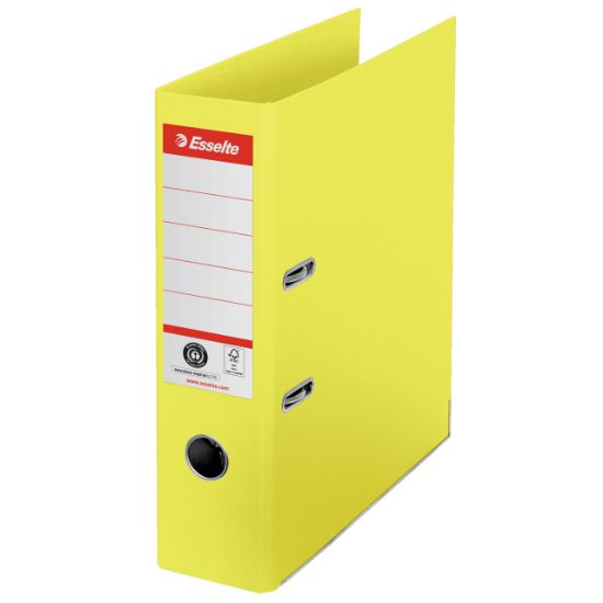Poza cu BIBLIORAFT CARTON RECICLAT 7.5CM GALBEN NR1 POWER FSC ESSELTE
