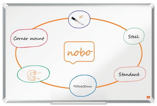 Poza cu WHITEBOARD MAGNETIC OTEL LACUIT 60*90CM PREMIUM PLUS NOBO