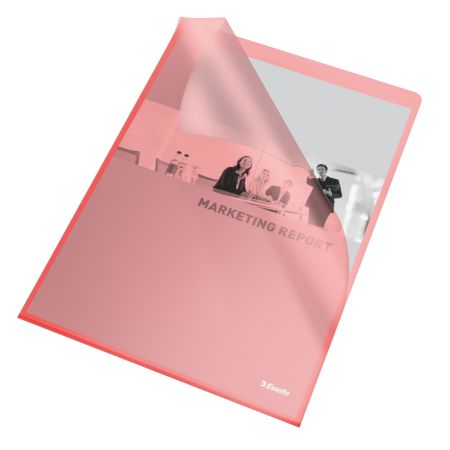 Poza cu MAPA PROTECTIE A4 TIP L ROSIE 105 MICRONI 25/SET ESSELTE