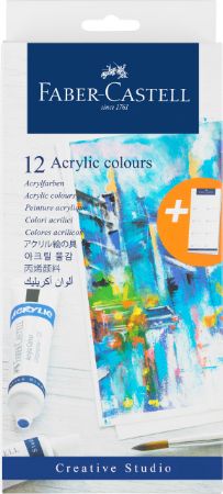 Poza cu CULORI ACRILICE 12 CULORI 20ML FABER-CASTELL