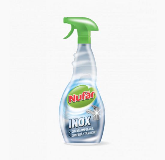 Poza cu SOLUTIE DE CURATAT SUPRAFETE INOX CU PULVERIZATOR 500 ML NUFAR FARMEC