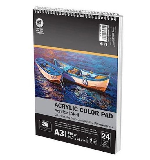 Poza cu BLOC DESEN SPIRA A3 CULORI ACRILICE 190G 24 FILE PIGNA