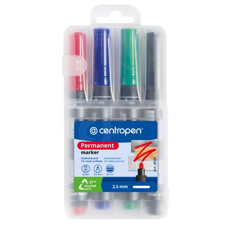 Poza cu MARKER PERMANENT 4/SET VARF ROTUND 2.5MM 8566 CENTROPEN