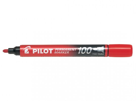 Poza cu MARKER PERMANENT ROSU VARF ROTUND 3MM 100 PILOT