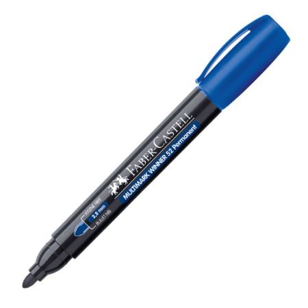 Poza cu MARKER PERMANENT ALBASTRU VARF ROTUND MULTIMARK WINNER 52 FABER-CASTELL