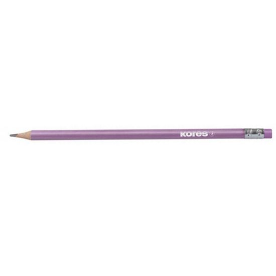 Poza cu CREION GRAFIT HB CU GUMA METALIC 6/SET KORES