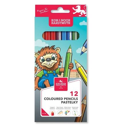 Poza cu CREIOANE COLORATE 12 CULORI LEU MINA 2.8MM KOH-I-NOOR
