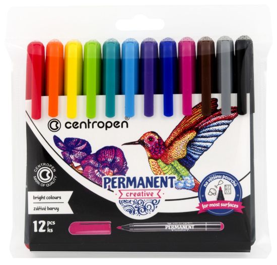 Poza cu MARKERE PERMANENTE CREATIVE SLIM 12/SET CENTROPEN
