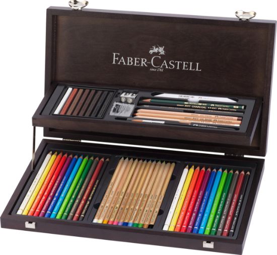 Poza cu CUTIE LEMN COMPENDIUM ARTA SI GRAFICA FABER-CASTELL
