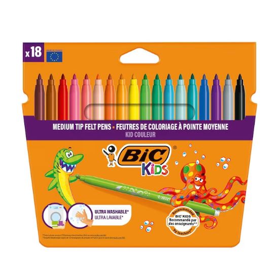Poza cu CARIOCA 18 CULORI ULTRALAVABILE KID COULEUR BIC