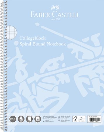 Poza cu CAIET SPIRA A4 80 FILE 90 GR ARITMETICA COPERTA CARTON BLEU SKY FABER-CASTELL