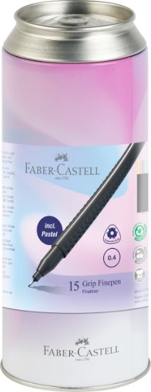 Poza cu LINER 0.4 MM SET 15 BUCATI PROMO CUTIE METAL FABER-CASTELL