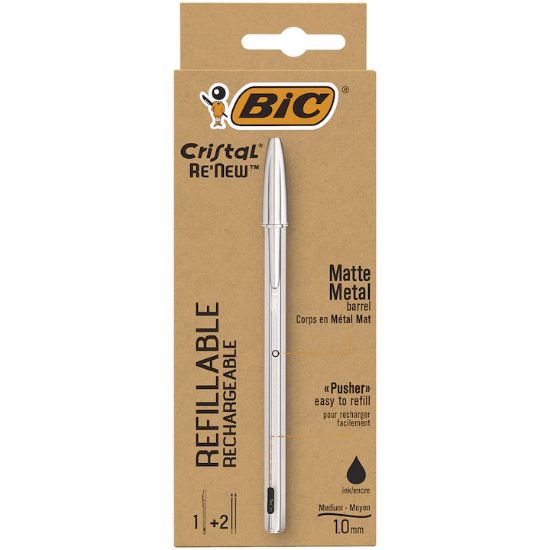 Poza cu PIX METALIC CU MECANISM NEGRU + 2 REZERVE BIC